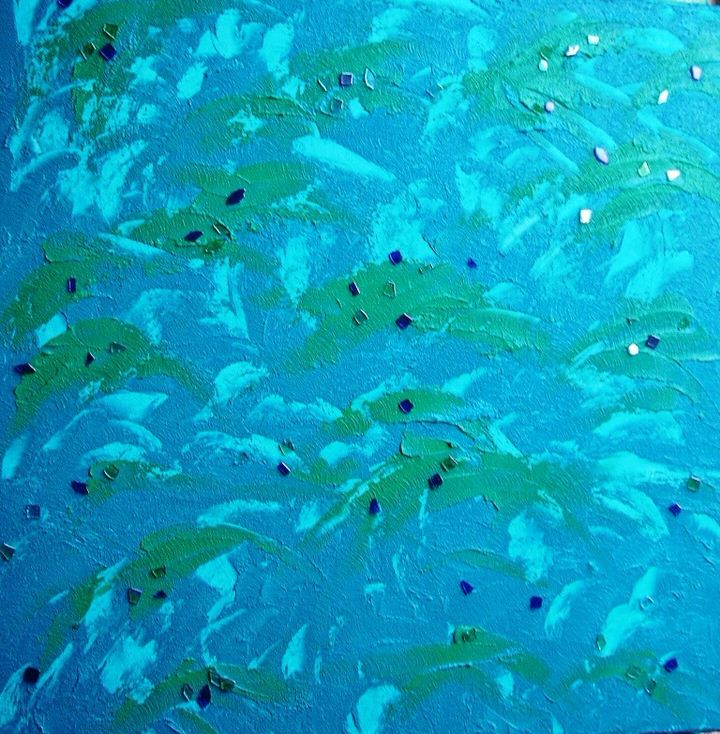 evolución acrílico mixto 70 x 70