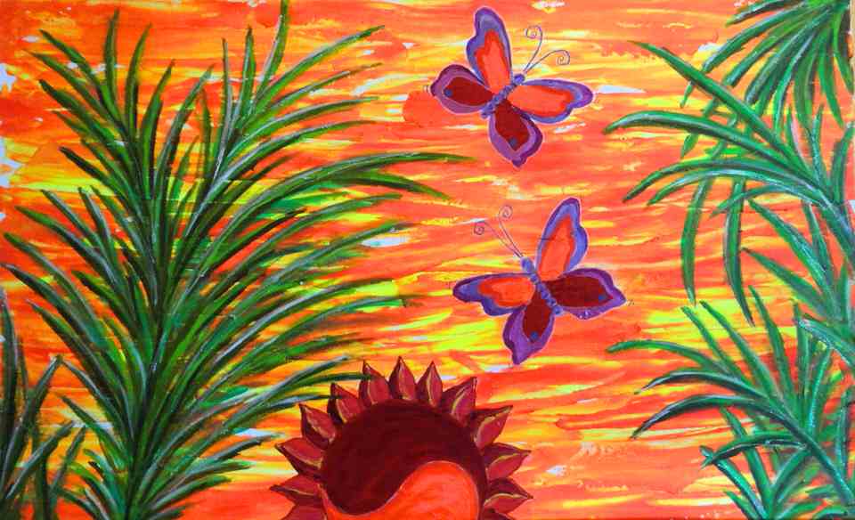 Paraiso acrílico mixto 130 x 80 cm